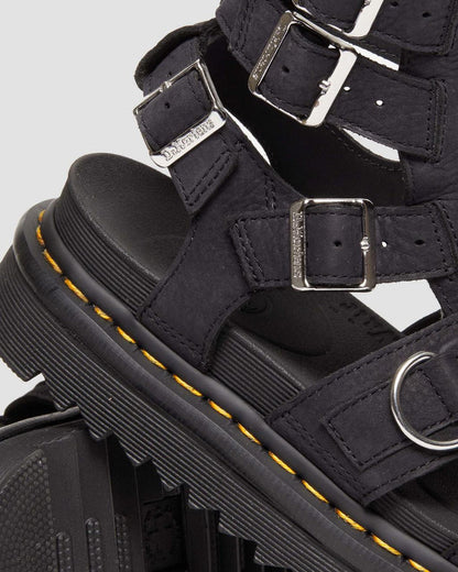 Women's Olson Tumbled Nubuck Leather Gladiator Zip Sandals Charcoal Grey Tumbled Nubuck