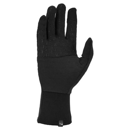 Nike Womens Sphere 4.0 Running Gloves in black, lightweight sports gloves with a snug fit for running and outdoor activities.