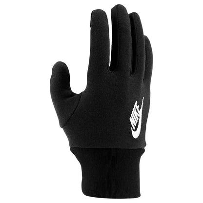 Black Nike Women's TG Club Fleece Gloves, warm and comfortable for cold weather, with a soft fleece lining and sporty design.
