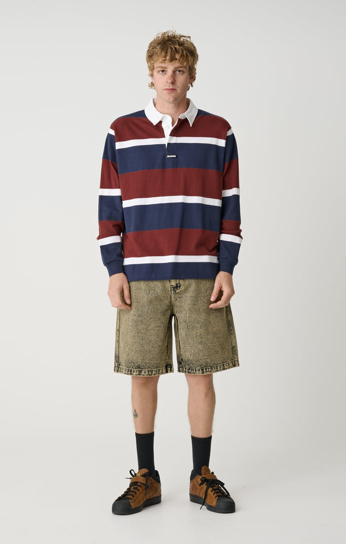 XL Stripe Rugby - Burgundy