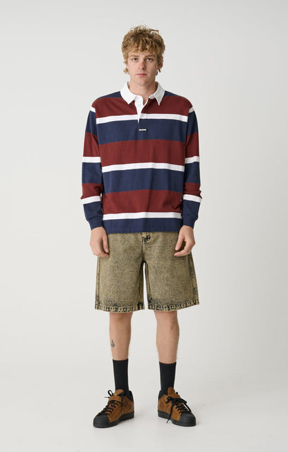XL Stripe Rugby - Burgundy