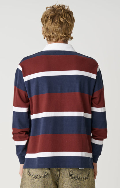 XL Stripe Rugby - Burgundy