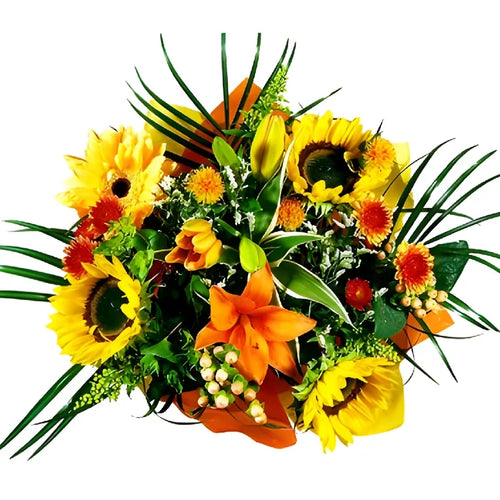 Yellow and Orange Bridal Flower Centerpieces